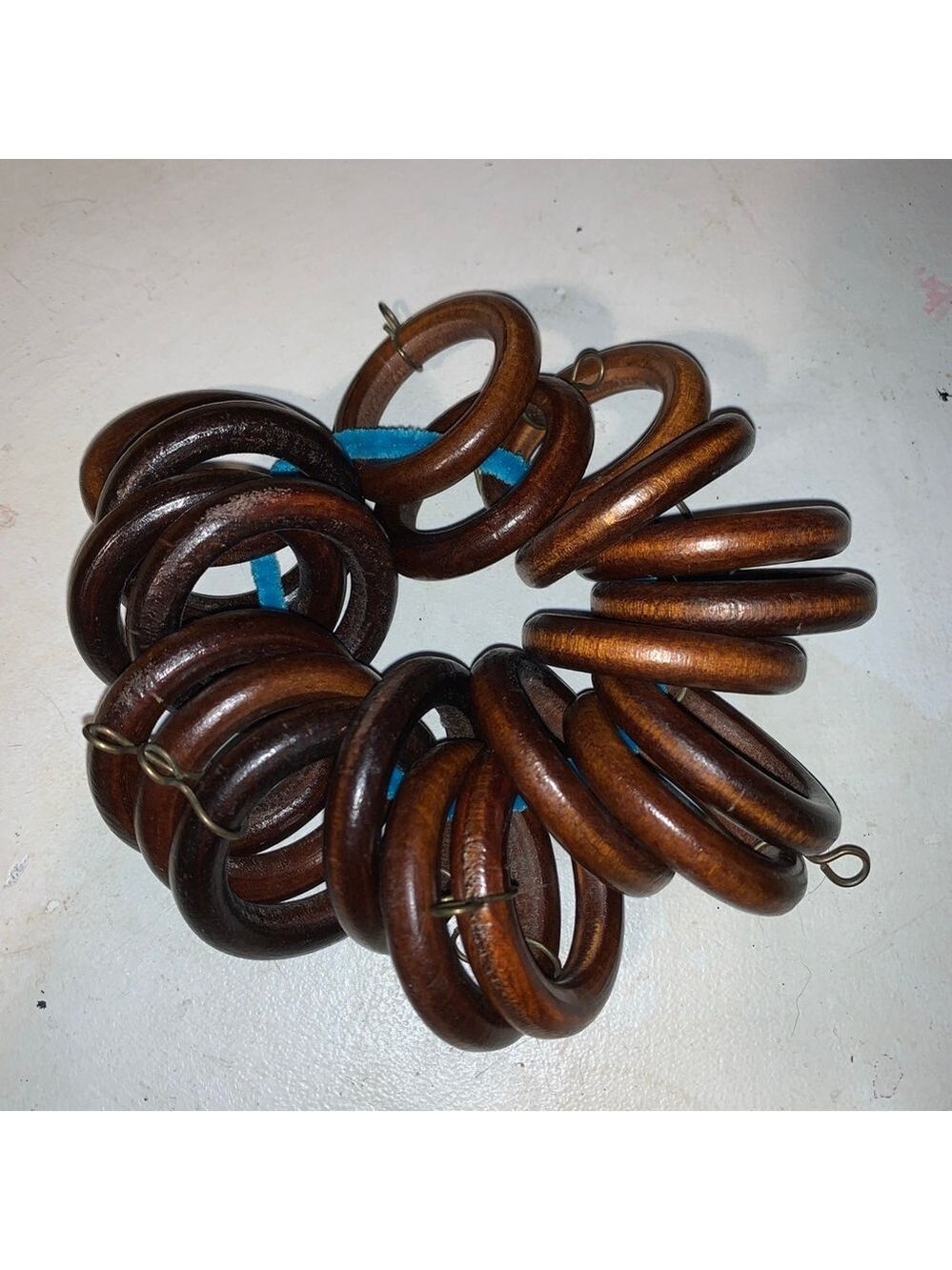 Unbranded Brown Wood Curtain Rings One Size